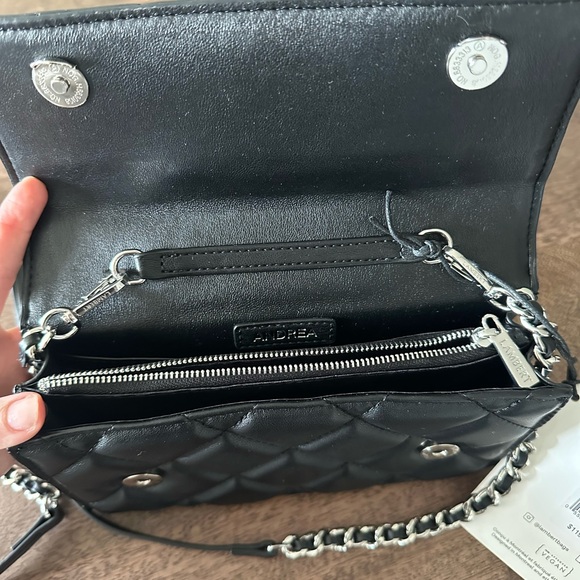 Lambert Andrea Black Vegan Leather Quilted Women's Bag - Picture 3 of 7